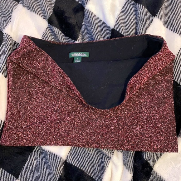 Red Sparkly Crop Top perfect for New Year’s Eve! - Picture 3 of 3